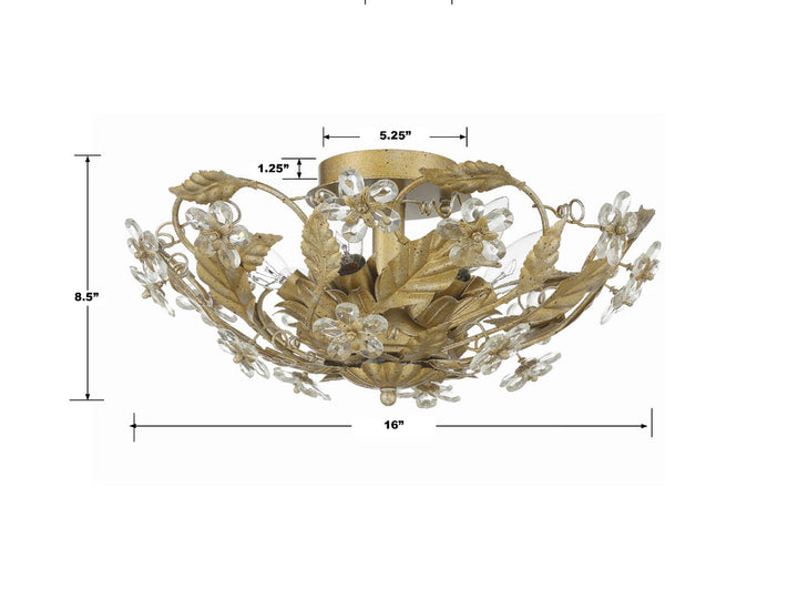 Crystorama Crystorama Paris Market 6 Light Gold Leaf Semi Flush Mount