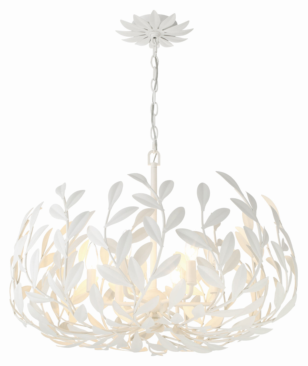 Broche 6 Light Matte White Chandelier Crystorama