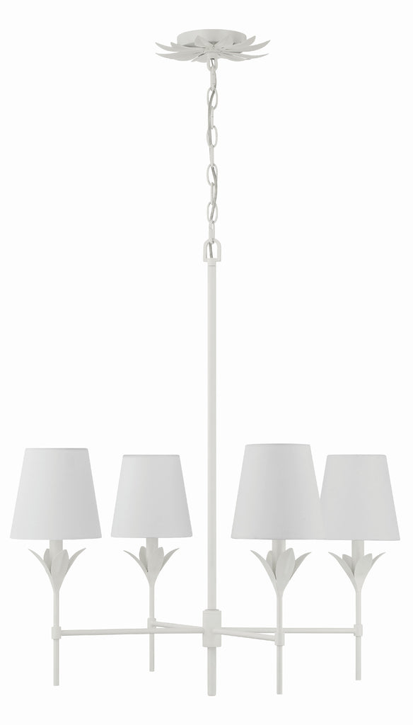 Broche 4 Light Matte White Chandelier Crystorama