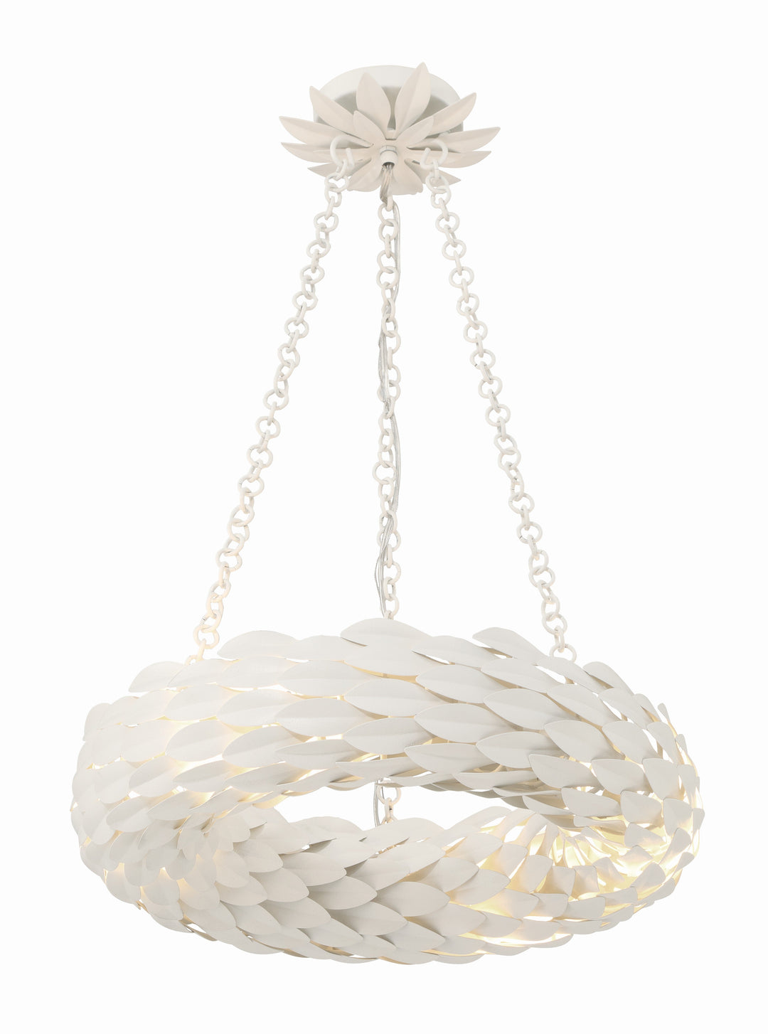 Broche 6 Light Matte White Chandelier Crystorama