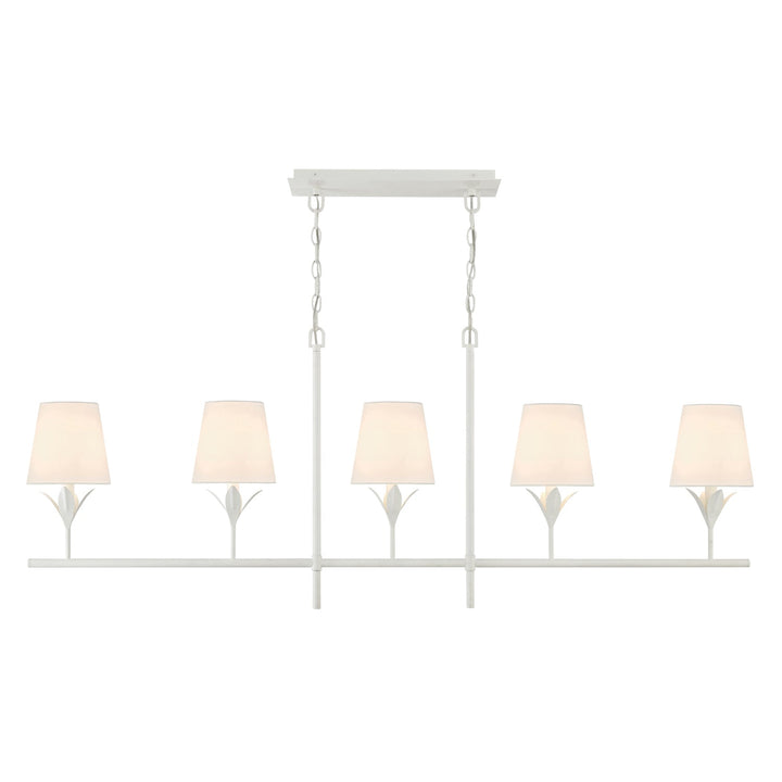 Broche 5 Light Matte White Chandelier Crystorama