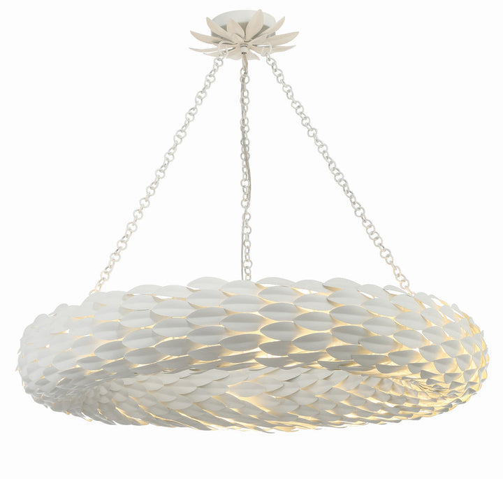 Broche 8 Light Matte White Chandelier Crystorama