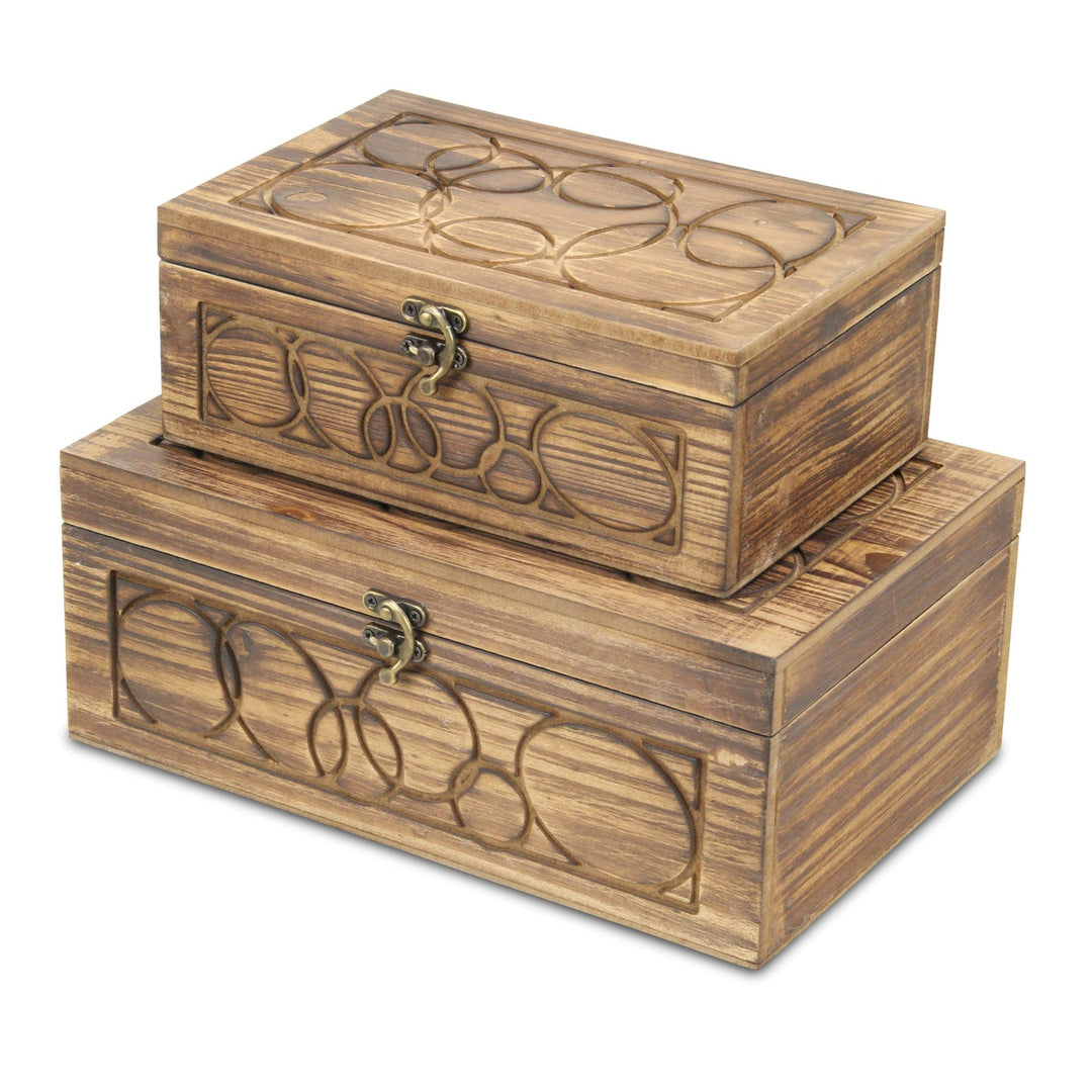 CHEUNGS Pollux Set of 2 Natural Wood Storage Boxes