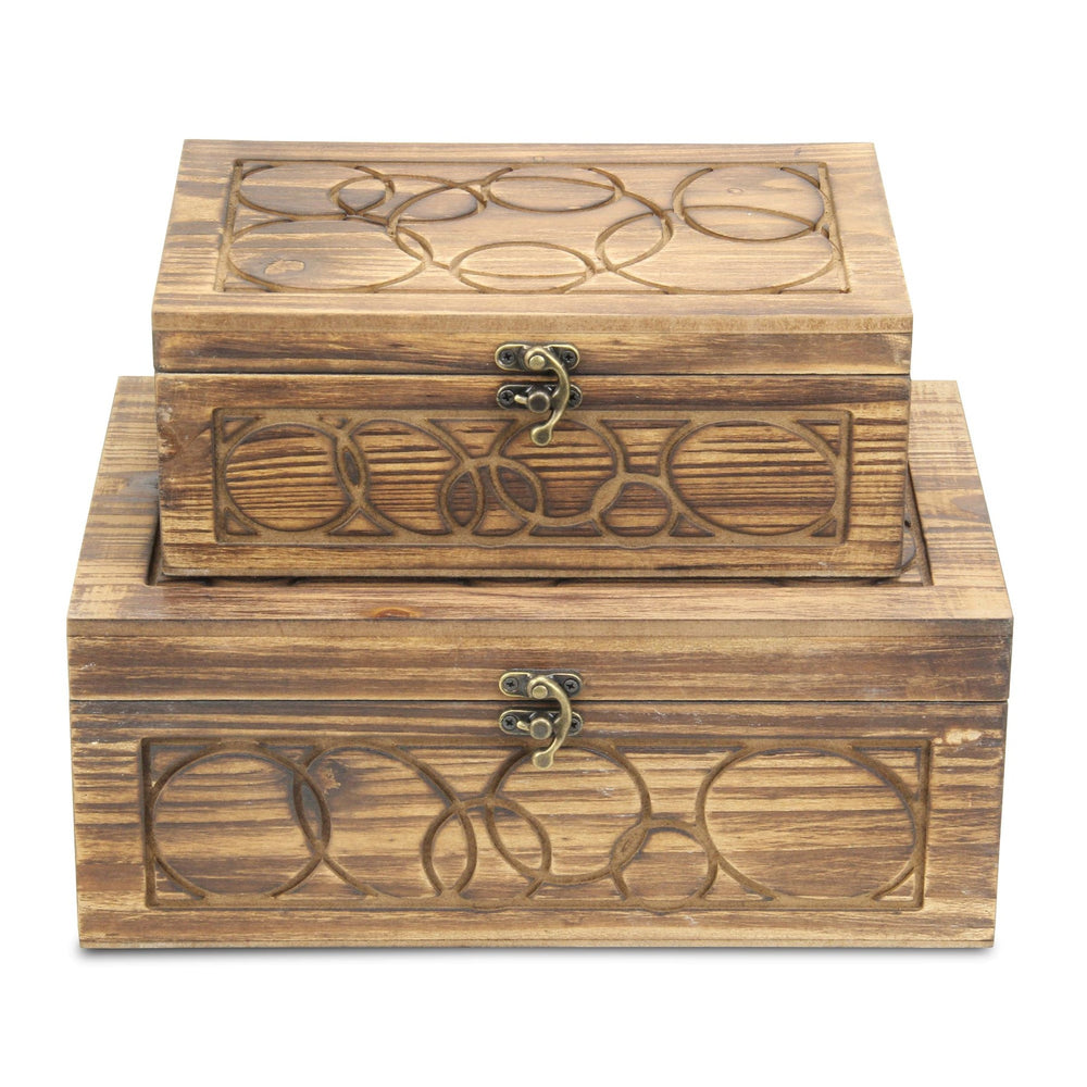 CHEUNGS Pollux Set of 2 Natural Wood Storage Boxes