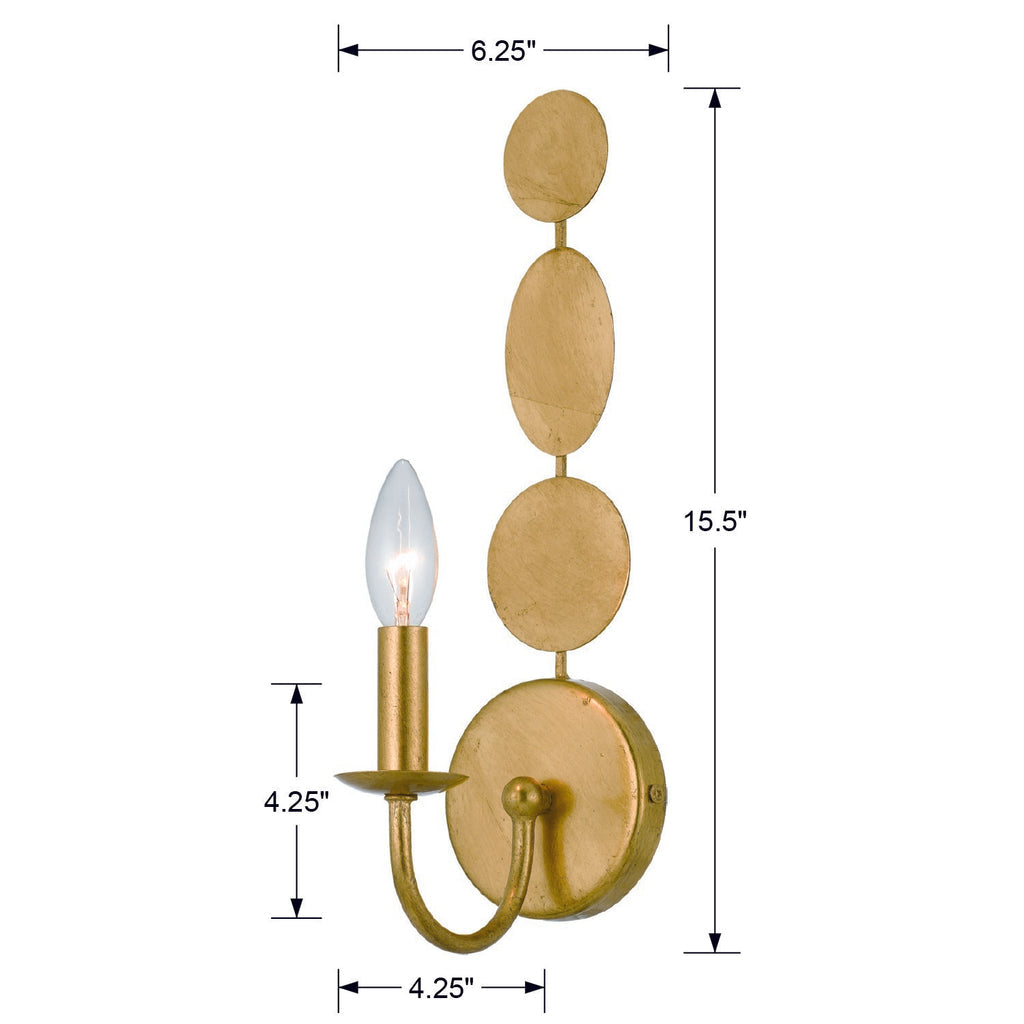 Layla 1 Light Antique Gold Sconce Crystorama