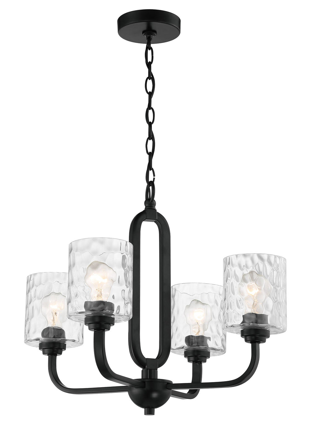 ##Antique Hardware## Collins 4 Light Chandelier in Flat Black