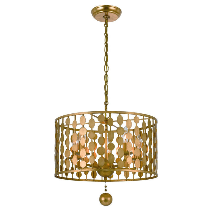 Layla 5 Light Antique Gold Chandelier Crystorama