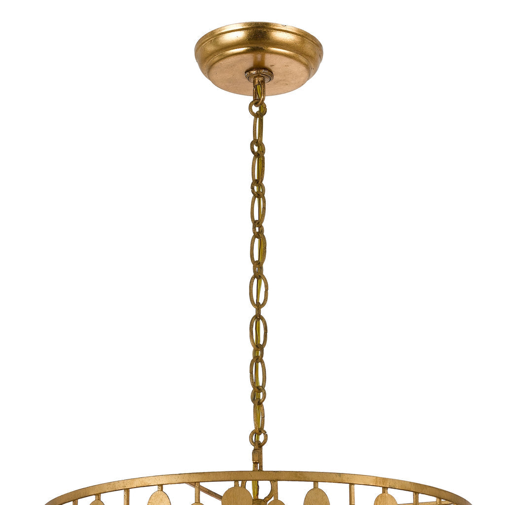 Layla 5 Light Antique Gold Chandelier Crystorama