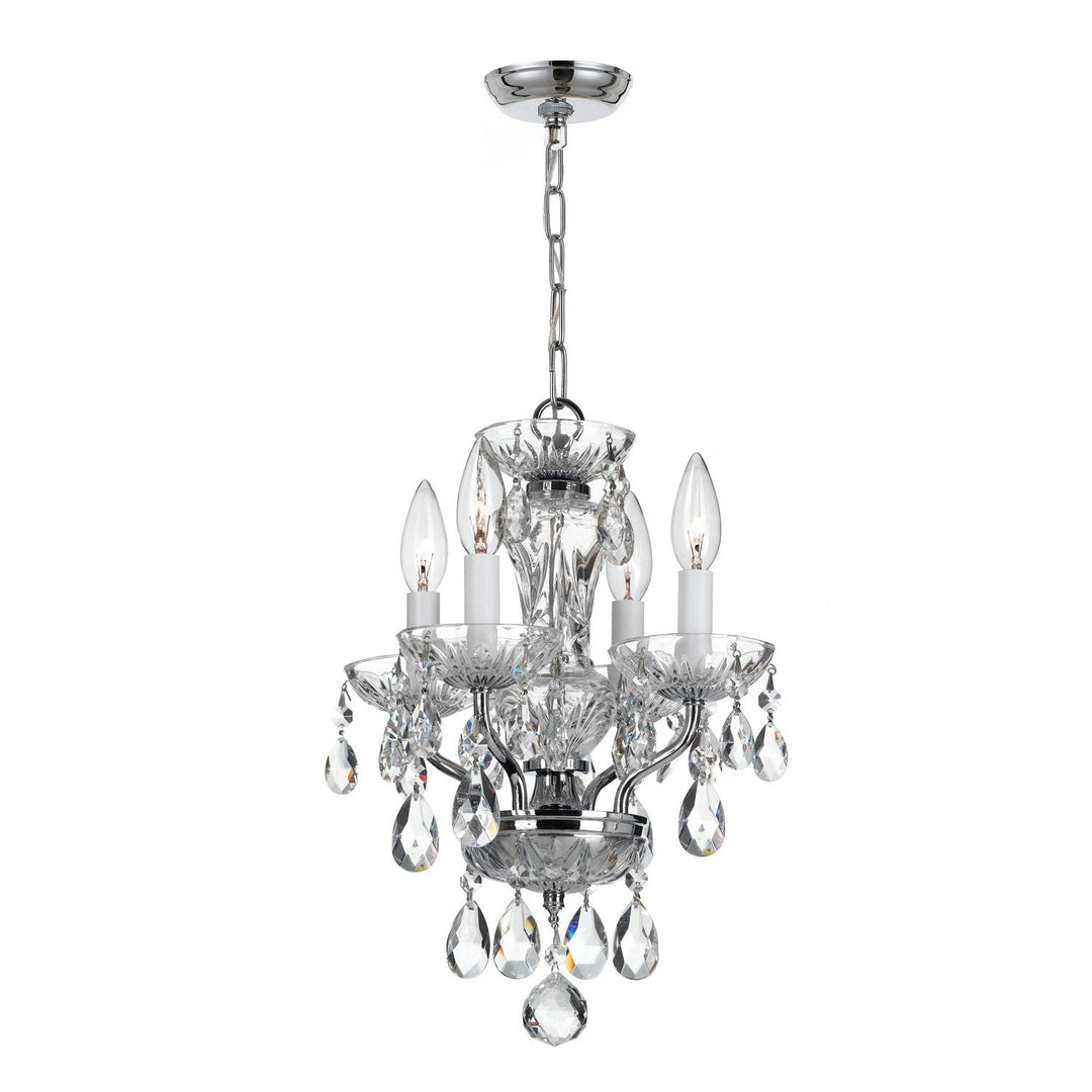 Traditional Crystal 4 Light Hand Cut Crystal Polished Chrome Mini Chandelier Crystorama