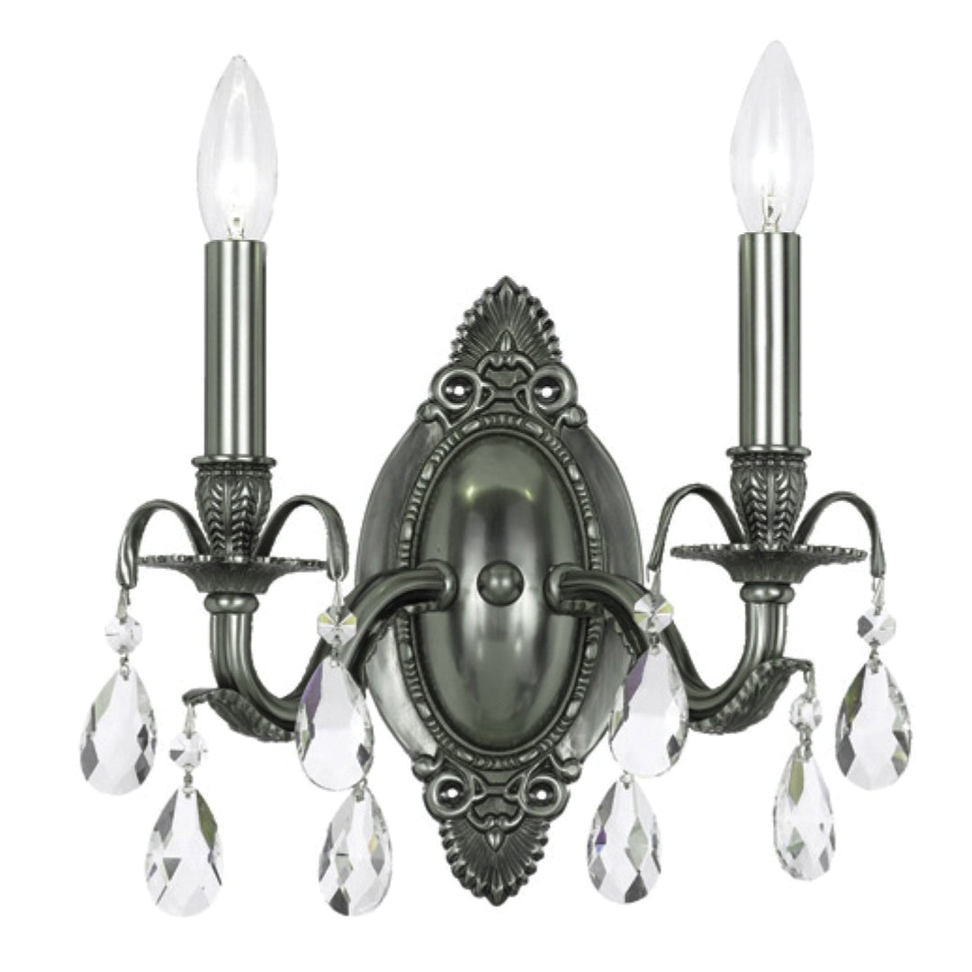 Dawson 2 Light Spectra Crystal Pewter Sconce Crystorama