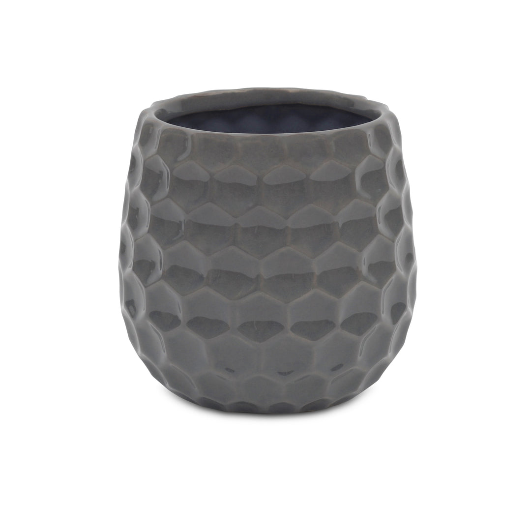 CHEUNGS Farrier Hexagon Pattern Gray Ceramic Pot - Large