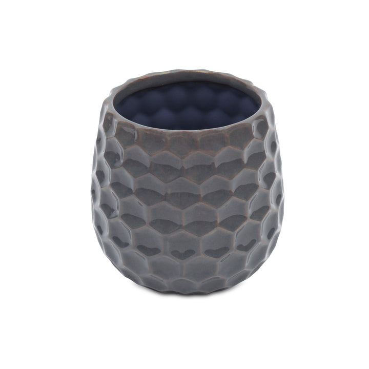 CHEUNGS Farrier Hexagon Pattern Gray Ceramic Pot - Large