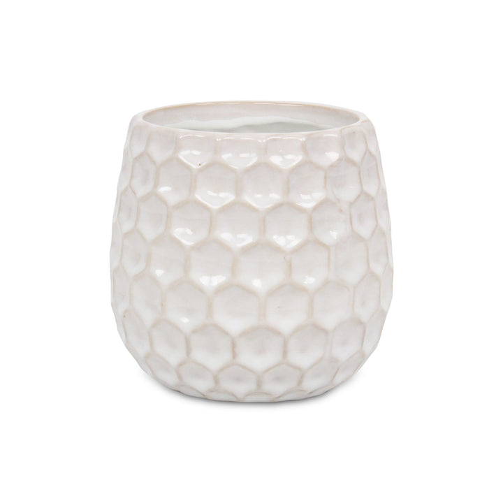 CHEUNGS Farrier Hexagon Pattern White Ceramic Pot - Large