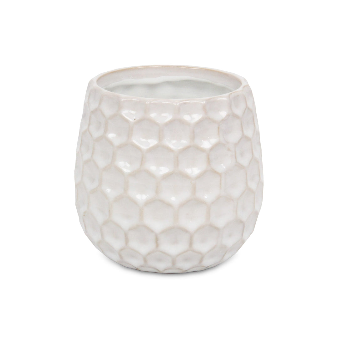 CHEUNGS Farrier Hexagon Pattern White Ceramic Pot - Large