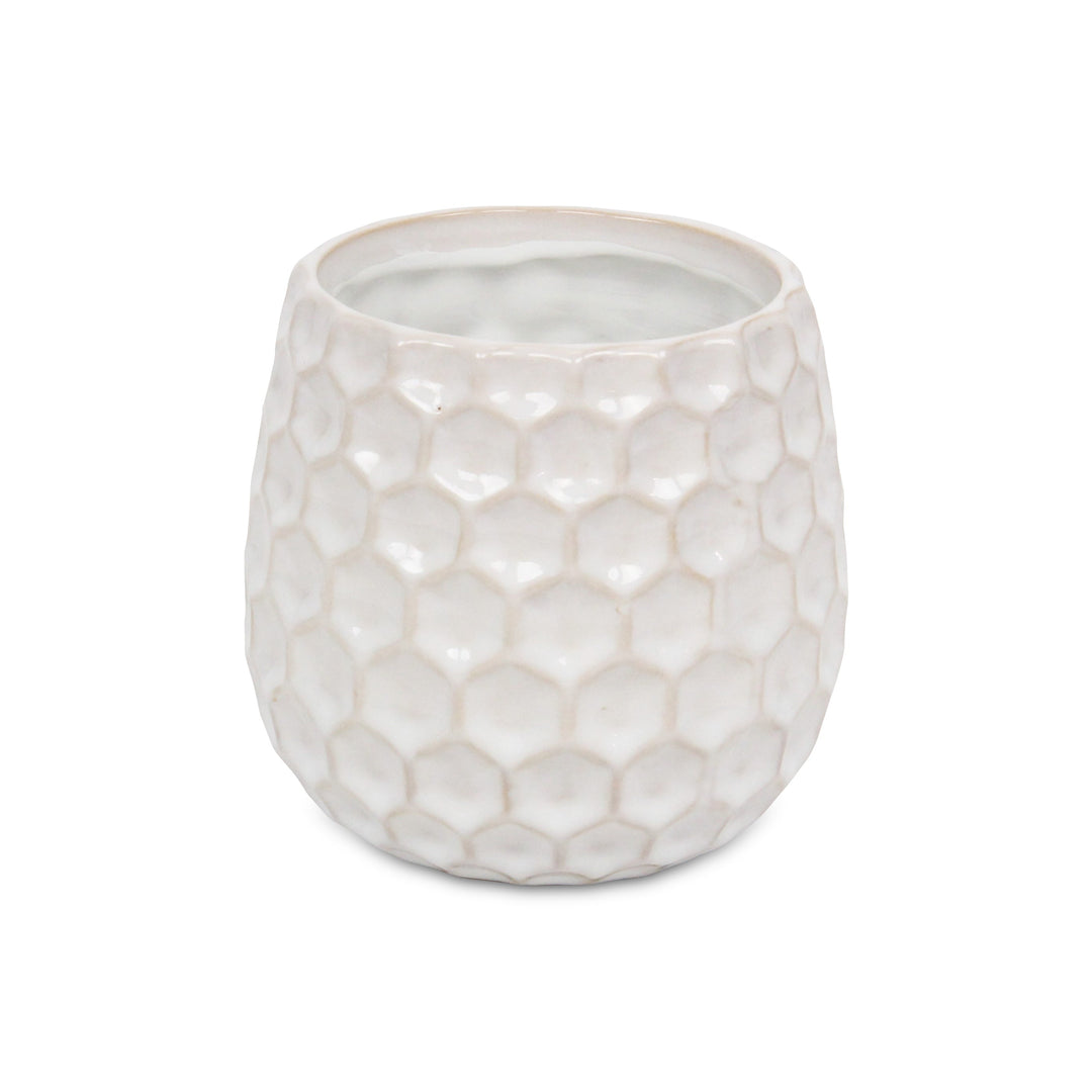 CHEUNGS Farrier Hexagon Pattern White Ceramic Pot - Large