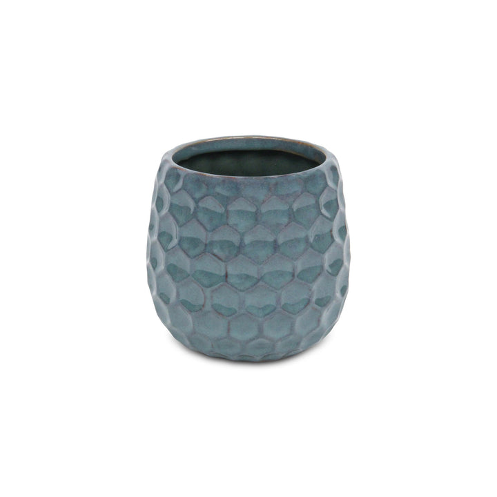 CHEUNGS Farrier Hexagon Pattern Blue Ceramic Pot - Medium