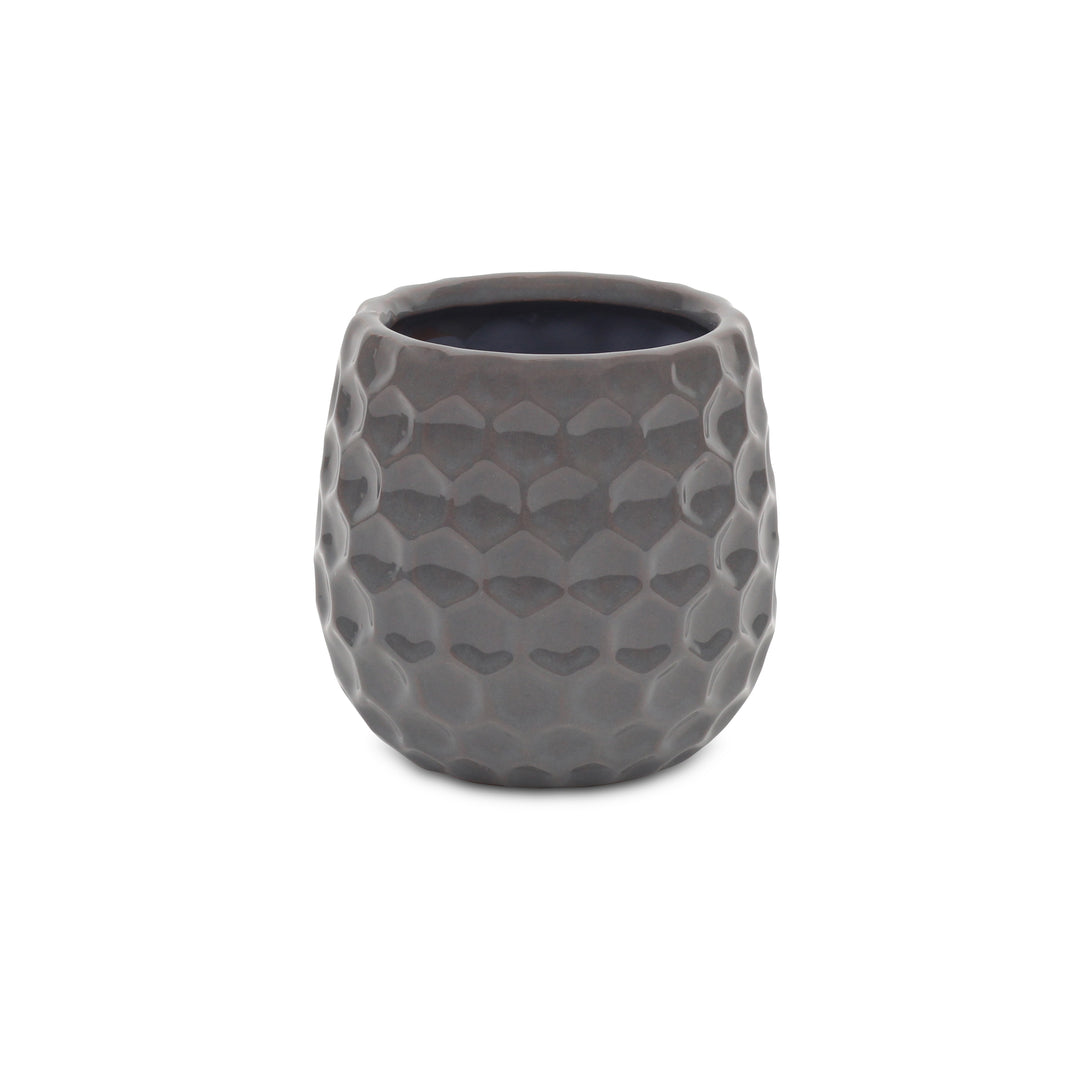 CHEUNGS Farrier Hexagon Pattern Gray Ceramic Pot - Medium