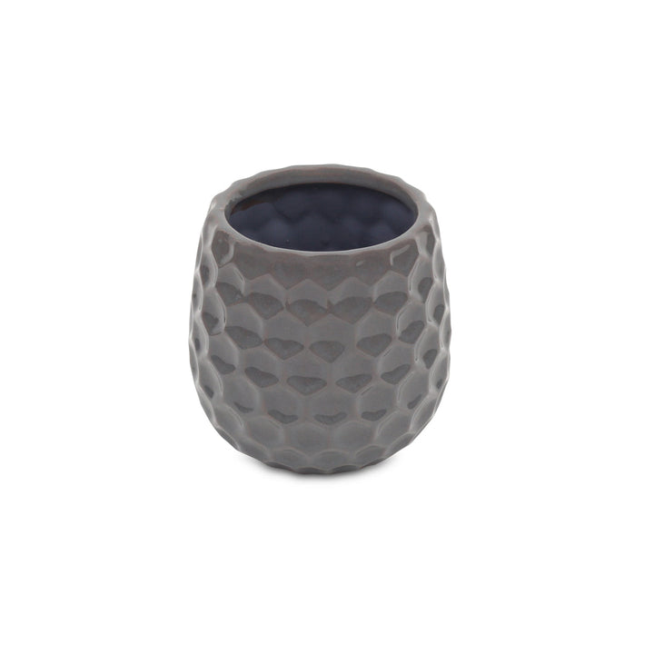 CHEUNGS Farrier Hexagon Pattern Gray Ceramic Pot - Medium