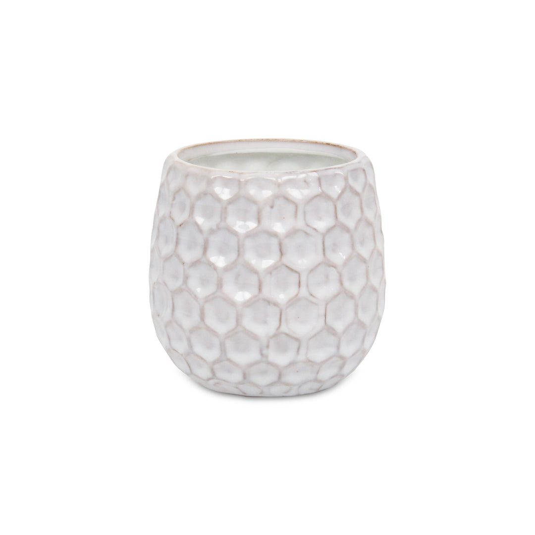 CHEUNGS Farrier Hexagon Pattern White Ceramic Pot - Medium