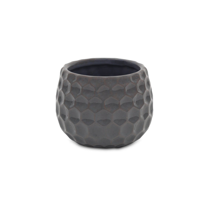 CHEUNGS Farrier Hexagon Pattern Gray Ceramic Pot - Wide