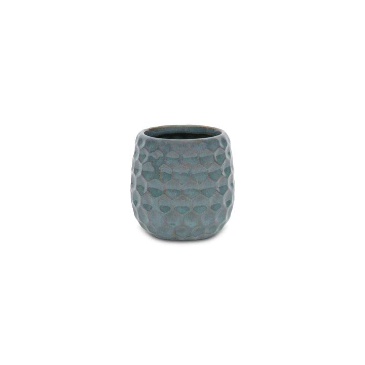 CHEUNGS Farrier Hexagon Pattern Blue Ceramic Pot - Small