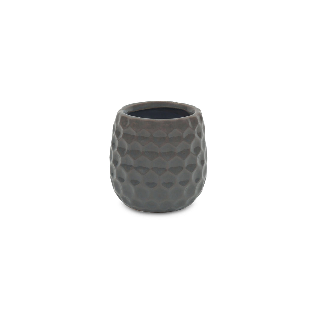 CHEUNGS Farrier Hexagon Pattern Gray Ceramic Pot - Small