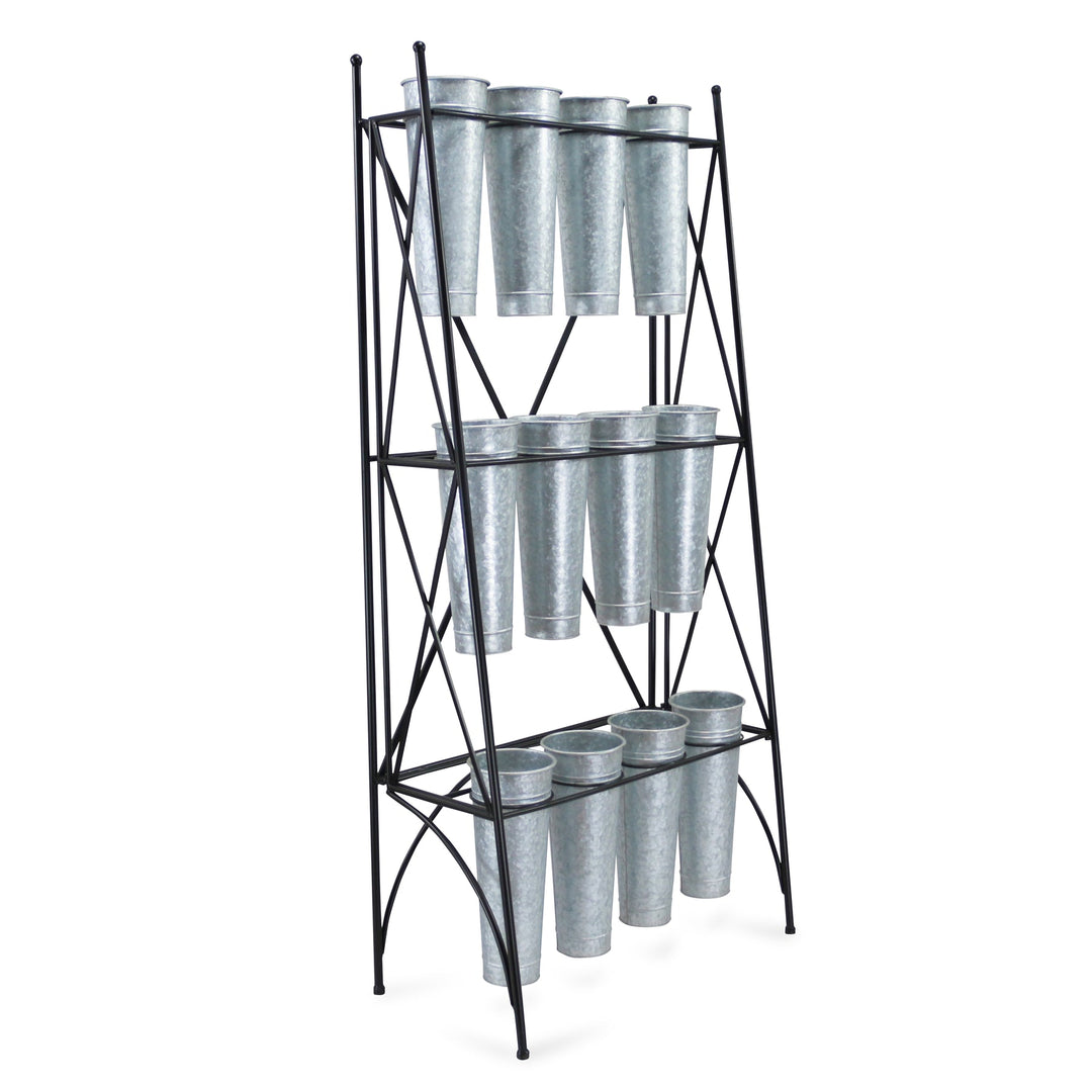 CHEUNGS Kora 12 Pot Folding Metal Plant Stand