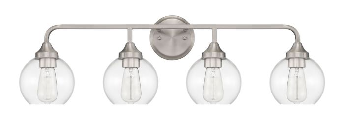 ##Antique Hardware## Glenda 4 Light Vanity in Brushed Polished Nickel