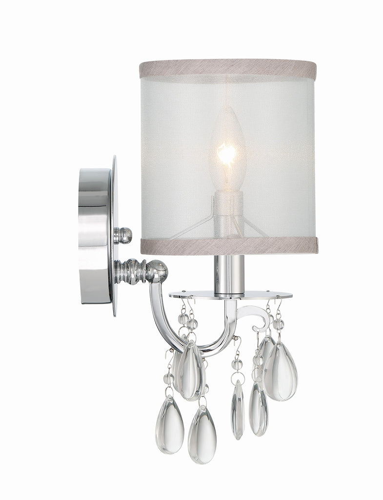 Crystorama Crystorama Hampton 1 Light Polished Chrome Sconce