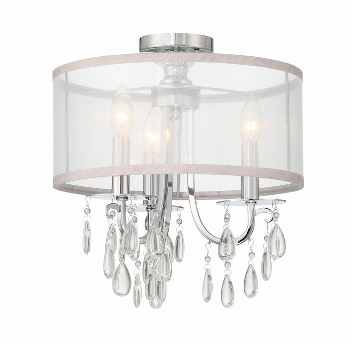 Crystorama Crystorama Hampton 3 Light Polished Chrome Semi Flush Mount