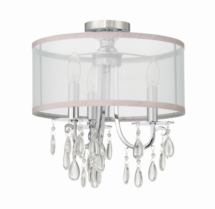 Crystorama Crystorama Hampton 3 Light Polished Chrome Semi Flush Mount