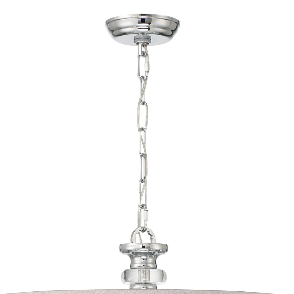 Hampton 8 Light Drum Shade Polished Chrome Chandelier Crystorama