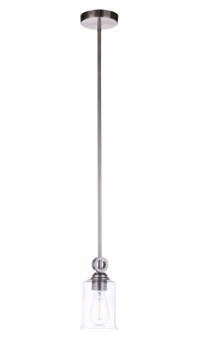 Romero 1 Light Mini Pendant in Brushed Polished Nickel Pendant Craftmade