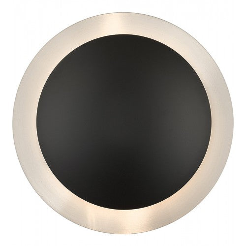 2 Light Black Medium Semi-Flush/ Wall Sconce with Brushed Nickel Reflector Backplate Livex