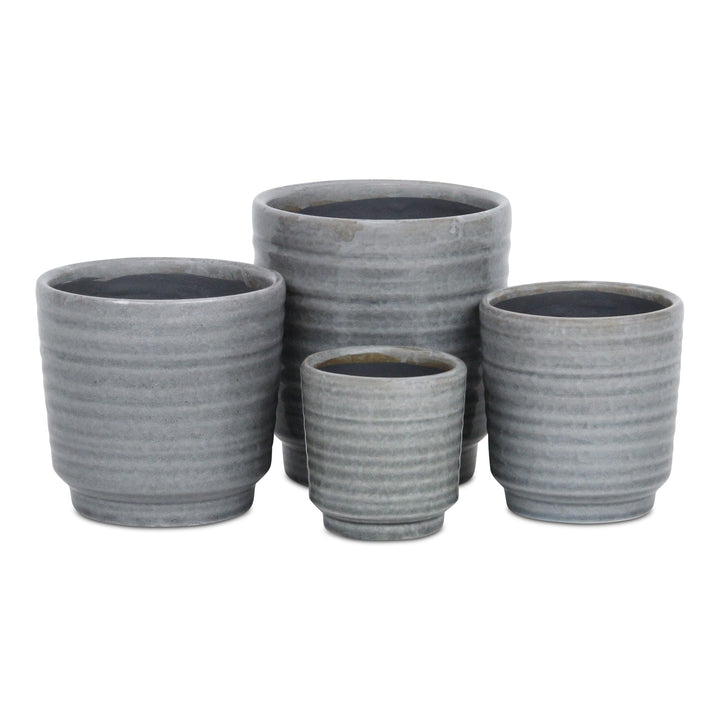 CHEUNGS Celadi Gray Rippled Ceramic Pot - X-Large