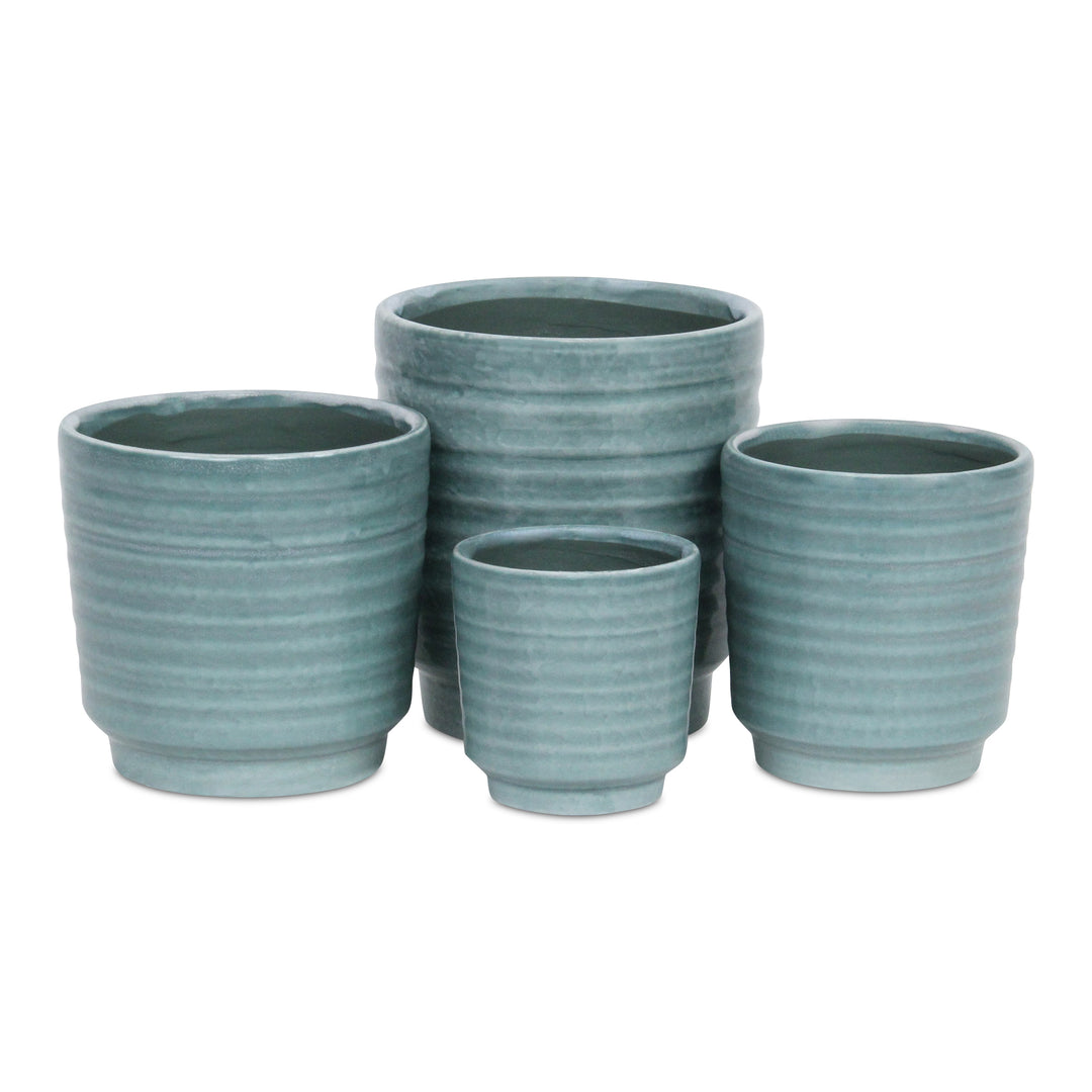 CHEUNGS Celadi Green Rippled Ceramic Pot - Small