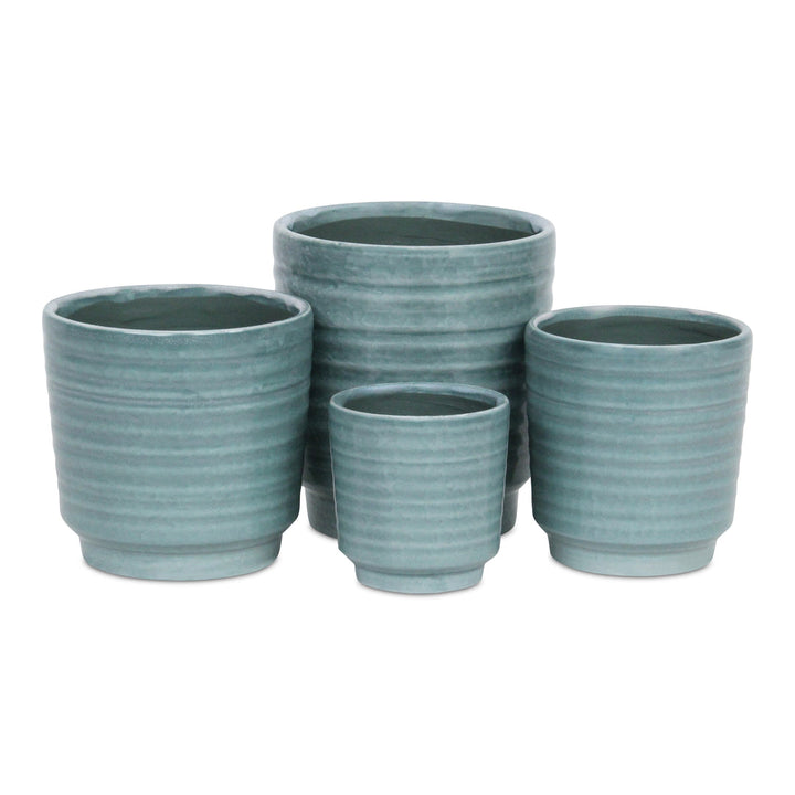 CHEUNGS Celadi Green Rippled Ceramic Pot - Medium