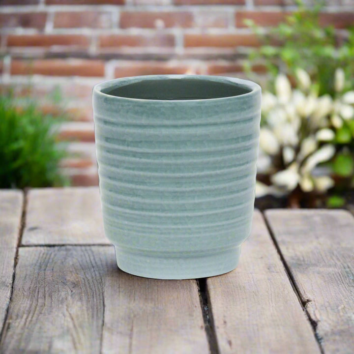 CHEUNGS Celadi Green Rippled Ceramic Pot - X-Large