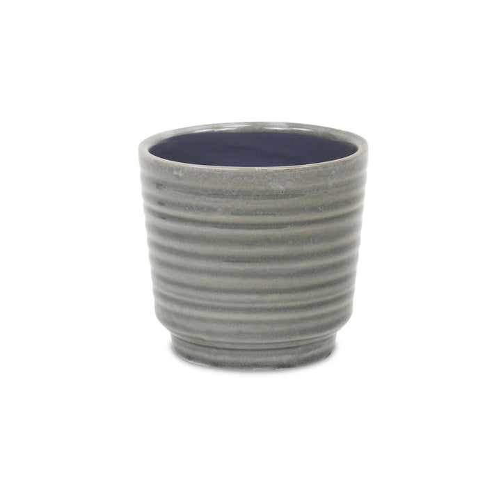 CHEUNGS Celadi Gray Rippled Ceramic Pot - Large