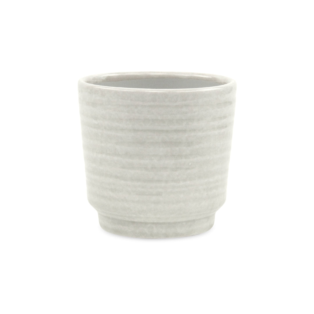 CHEUNGS Celadi White Rippled Ceramic Pot - Large