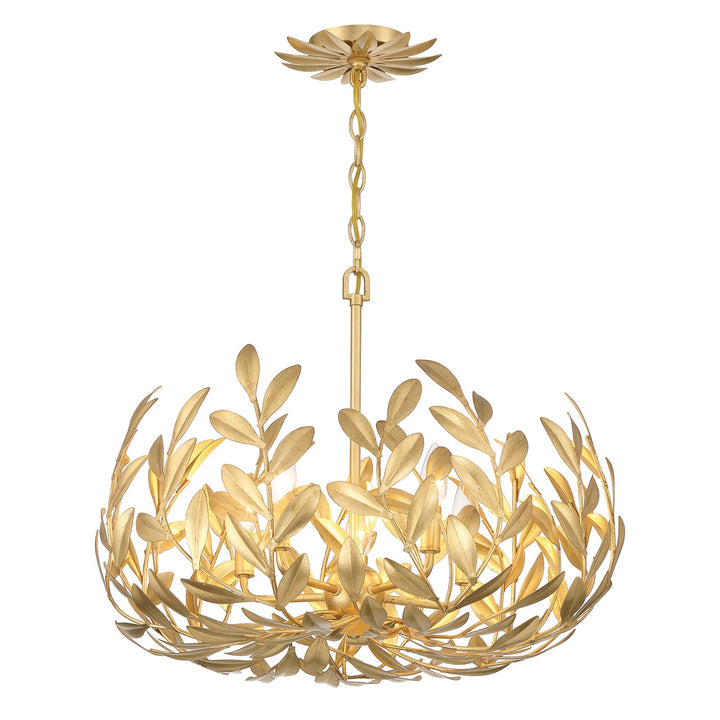 Broche 5 Light Antique Gold Chandelier Crystorama