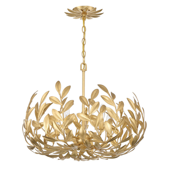 Broche 5 Light Antique Gold Chandelier Crystorama