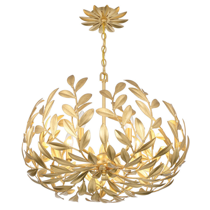 Broche 5 Light Antique Gold Chandelier Crystorama