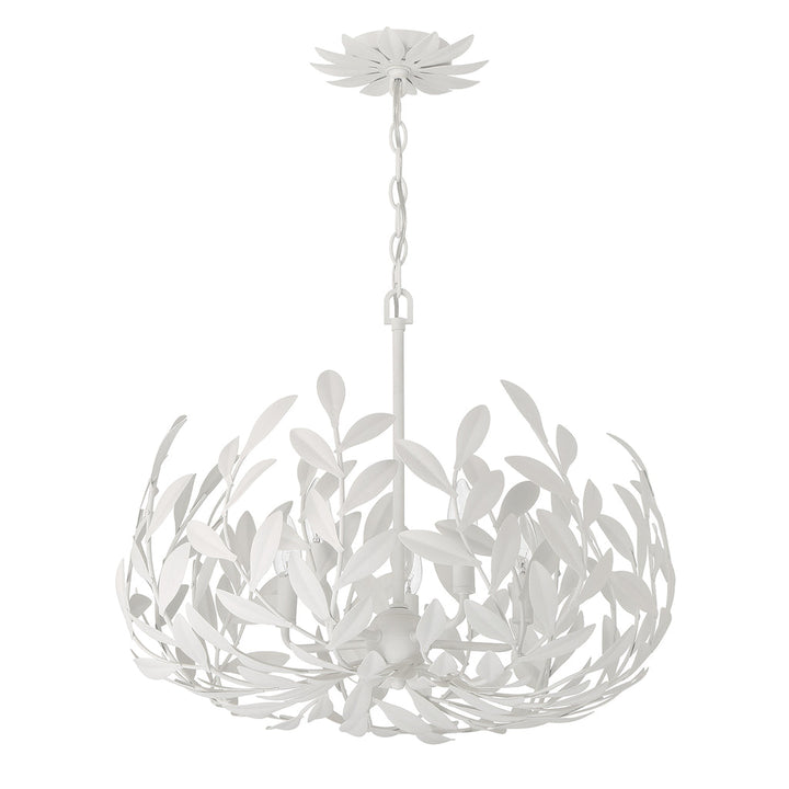 Broche 5 Light Matte White Chandelier Crystorama