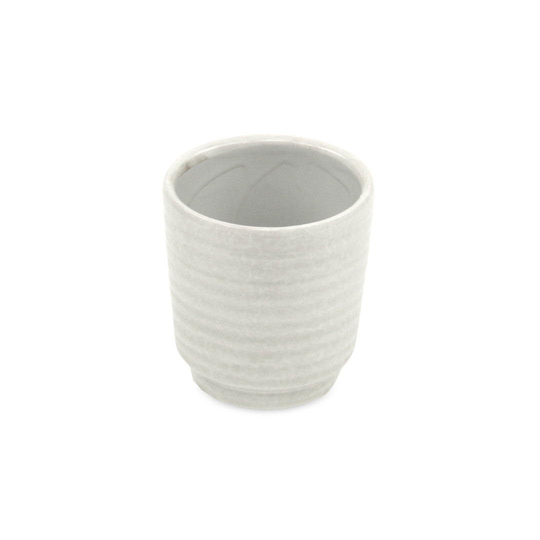 CHEUNGS Celadi White Rippled Ceramic Pot - Medium