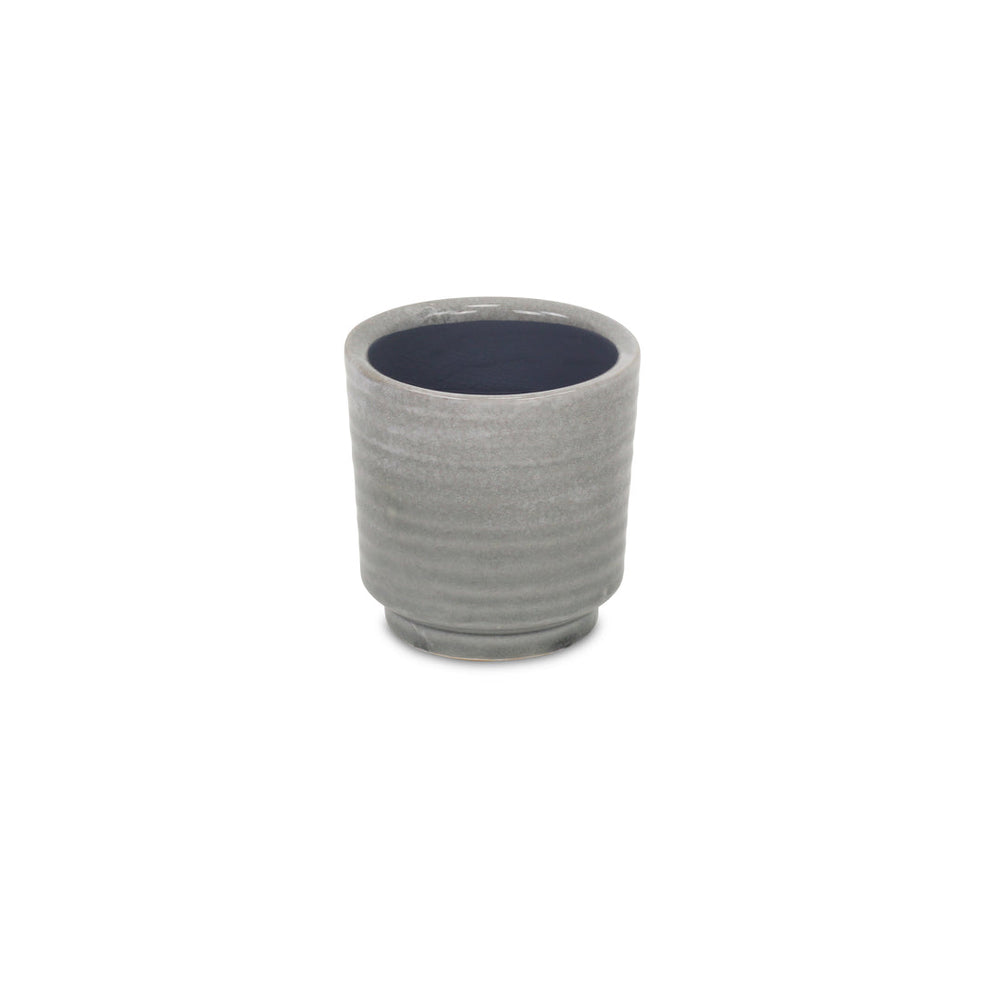 CHEUNGS Celadi Gray Rippled Ceramic Pot - Small