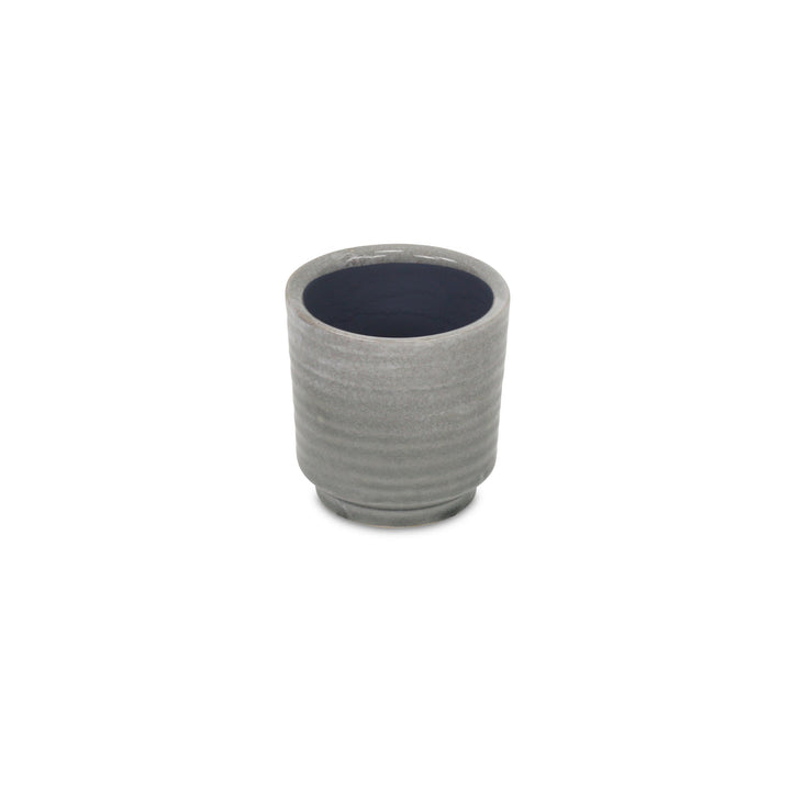 CHEUNGS Celadi Gray Rippled Ceramic Pot - Small