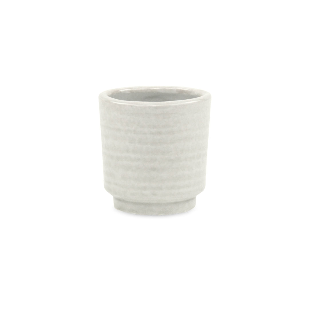 CHEUNGS Celadi White Rippled Ceramic Pot - Small