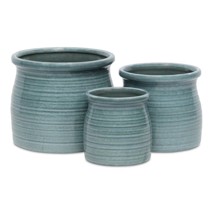 CHEUNGS Kifon Green Curved Ceramic Pot - Medium