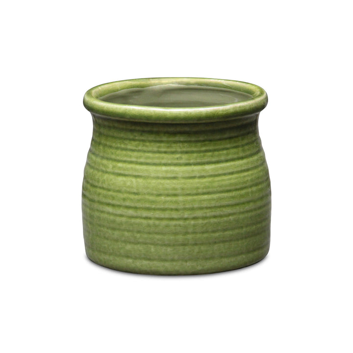 CHEUNGS Kifon Curved Ceramic Ceramic Pot - Medium - Olive Green